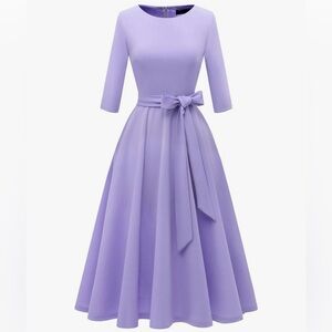 Elegant Lavender Midi Dress